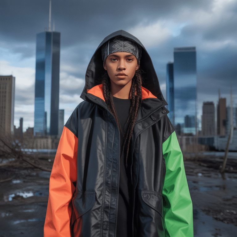 A designer creates climate-apocalypse fashion