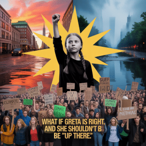 What if Greta is right, and she shouldn’t be ‘up there’