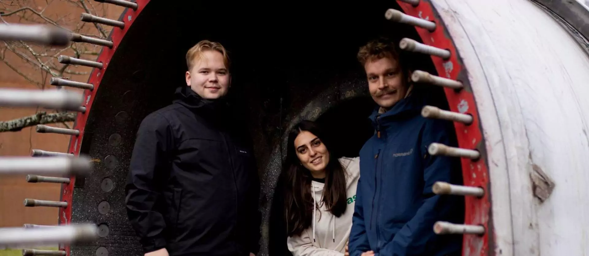 Pictured from left to right are Henrik Jansson, the design lead at Reverlast, Martina Presepi, Chair of the Aalto Sustainability Club, and Ossi Heiskala, co-founder of Reverlast. Johannes Peace, another co-founder, is not in the photo.