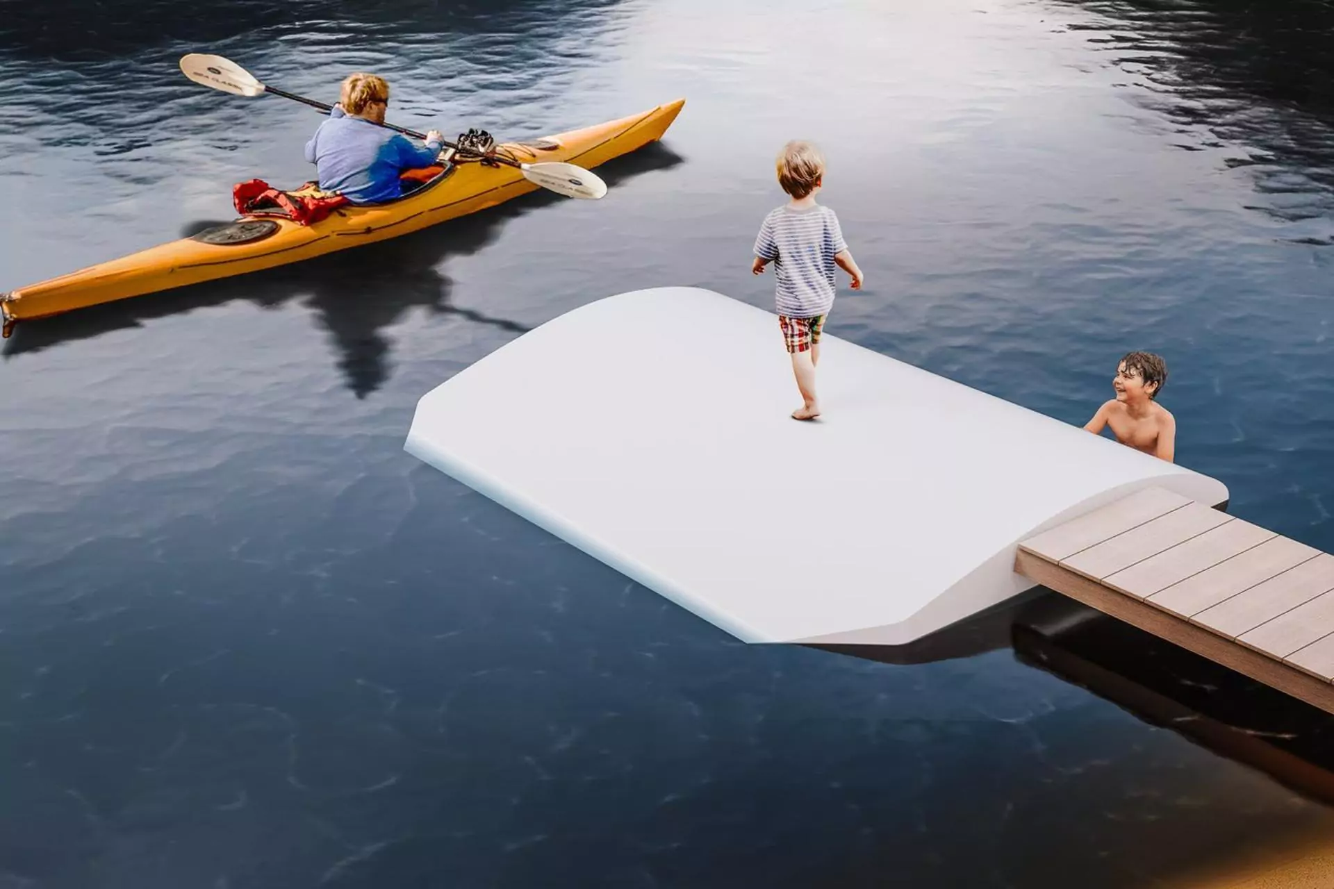 The slim ends of the blades are suitable for use in products like floating swim platforms.