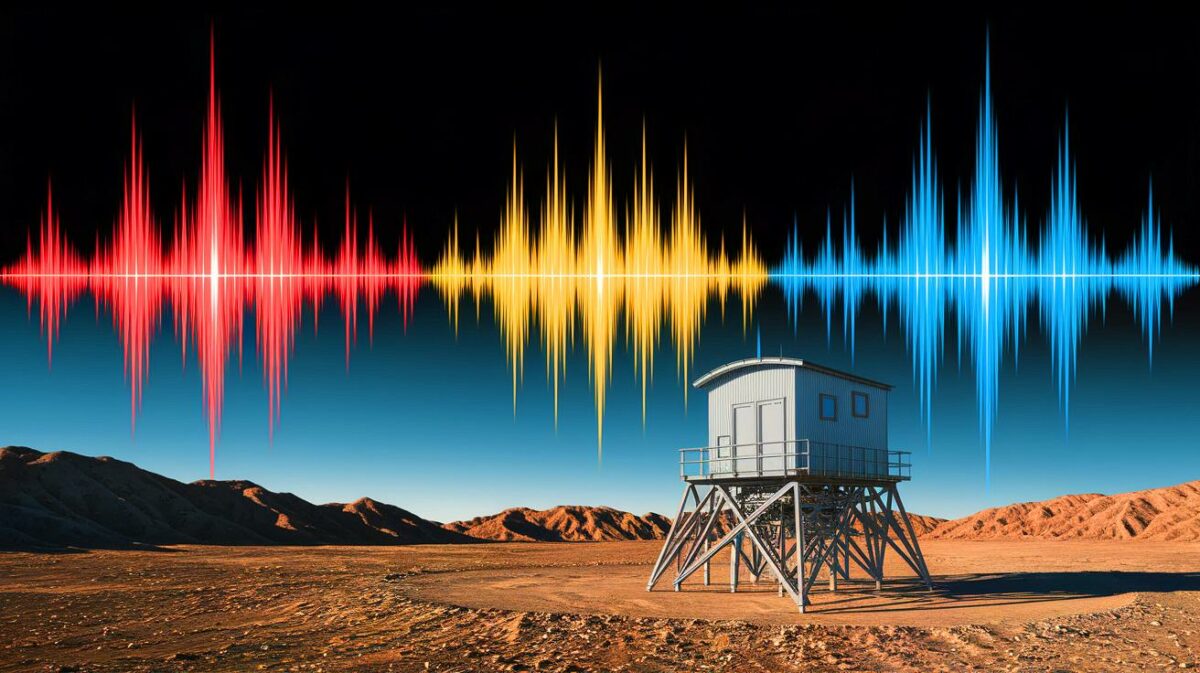 Illustration of seismic waves potentially masking nuclear test explosions (AI-generated, non-realistic illustration). Credit: Ideogram.