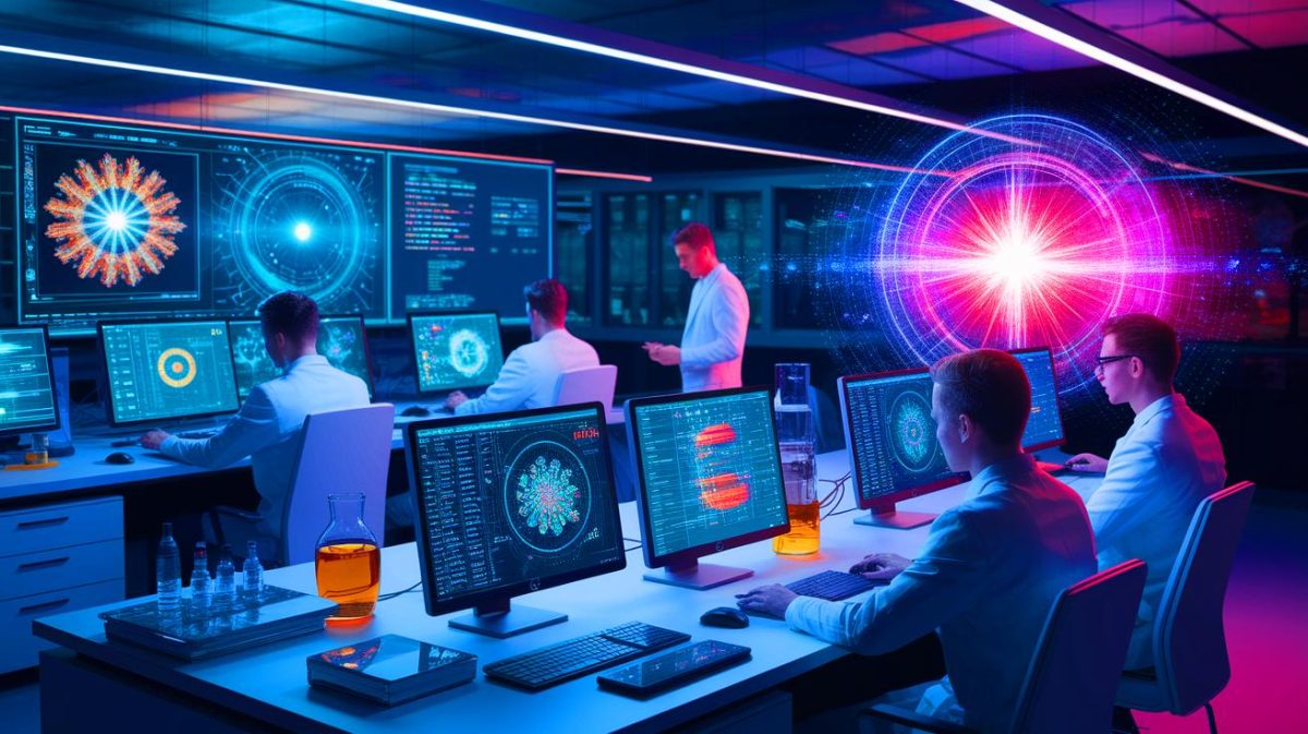 Illustration of researchers at UNIST developing a groundbreaking algorithm for fusion reactors (AI-generated, non-realistic illustration). Credit: Ideogram.