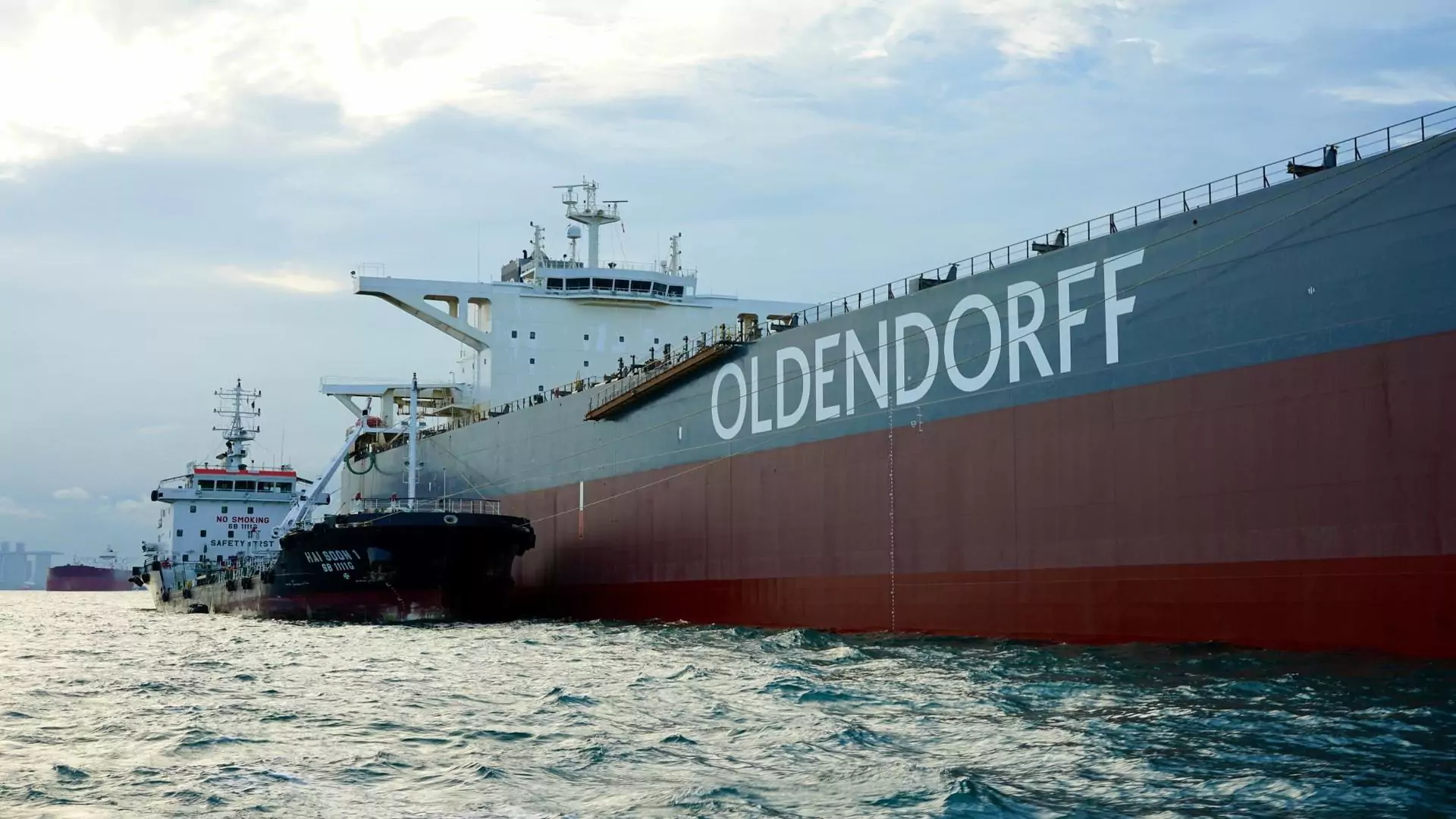 The ship Luise Oldendorff is fueled with VLS B24, a marine blend that includes 24 percent second-generation biodiesel.