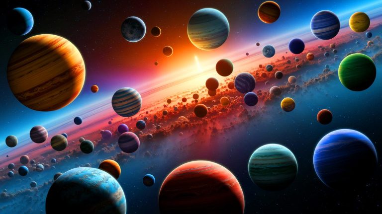Illustration of super-Earth exoplanets scattered across the universe, highlighting their prevalence (AI-generated, non-realistic illustration). Credit: Ideogram.