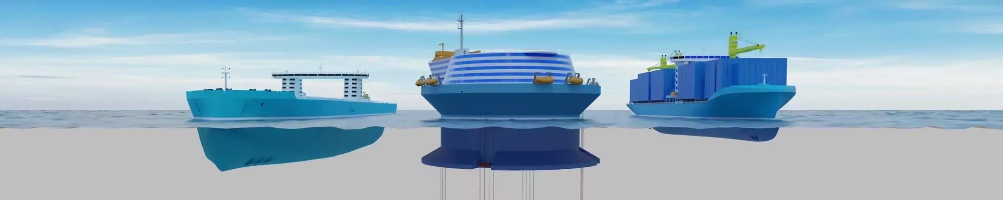 Floating nuclear power plants are divided into three sections to produce energy.