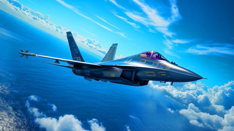Illustration of China's J-36 sixth-generation fighter jet enforcing airspace blockades over the Pacific (AI-generated, unrealistic). Credit: Ideogram.