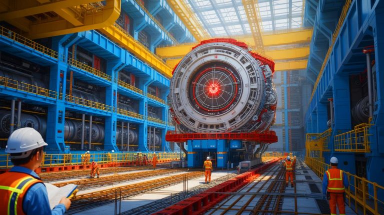 Illustration of China's BEST fusion reactor under construction (AI-generated, unrealistic). Credit: Ideogram.