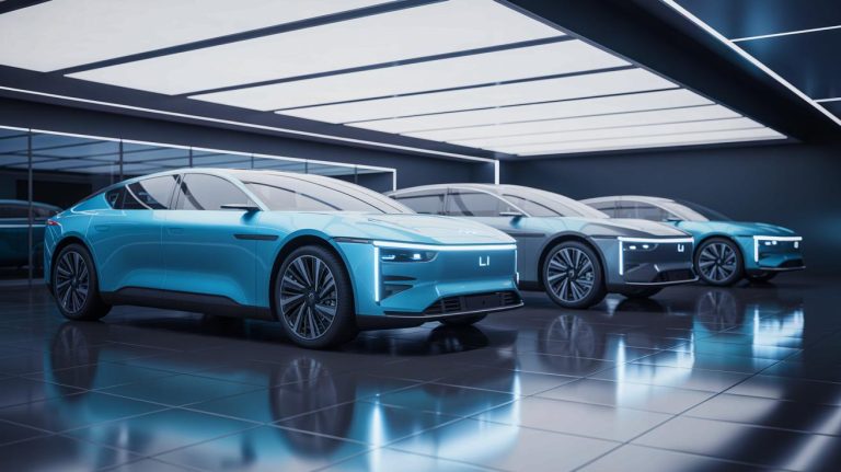 Illustration of Li Auto's 2025 lineup of revamped L-series EREVs with cutting-edge features. Image generated by AI.