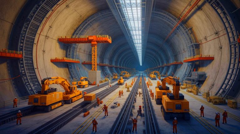 Illustration of China's largest underground military command center construction (AI-generated, unrealistic). Credit: Ideogram.