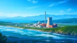 Illustration of China's nuclear power plants and potential wartime vulnerabilities. Image generated by AI.