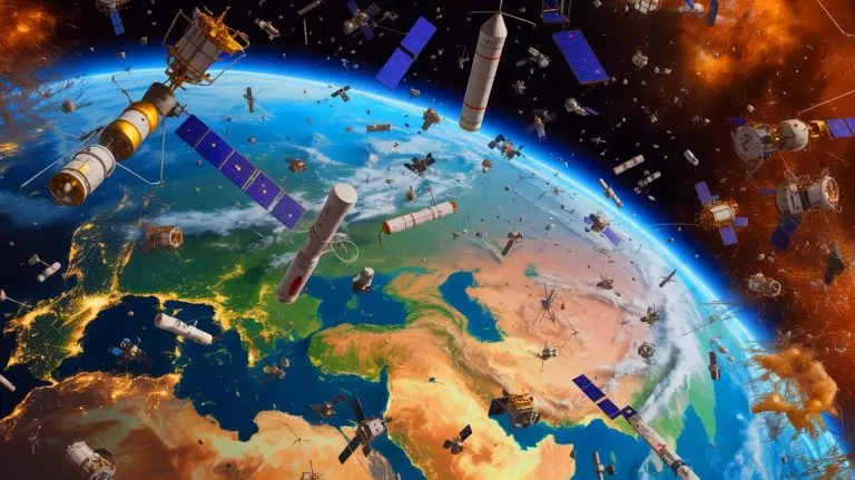 “China’s Satellite Swarms Are a Threat”: Starlink Rival Could Overwhelm Earth’s Orbit and Spark Global Space Crisis Illustration of China's ambitious satellite megaconstellations and their impact on space debris (AI-generated, unrealistic). Credit: Ideogram.