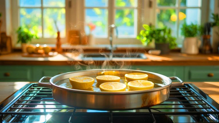 Illustration of using lemons for oven cleaning as a natural household hack (AI-generated, unrealistic). Credit: Ideogram.