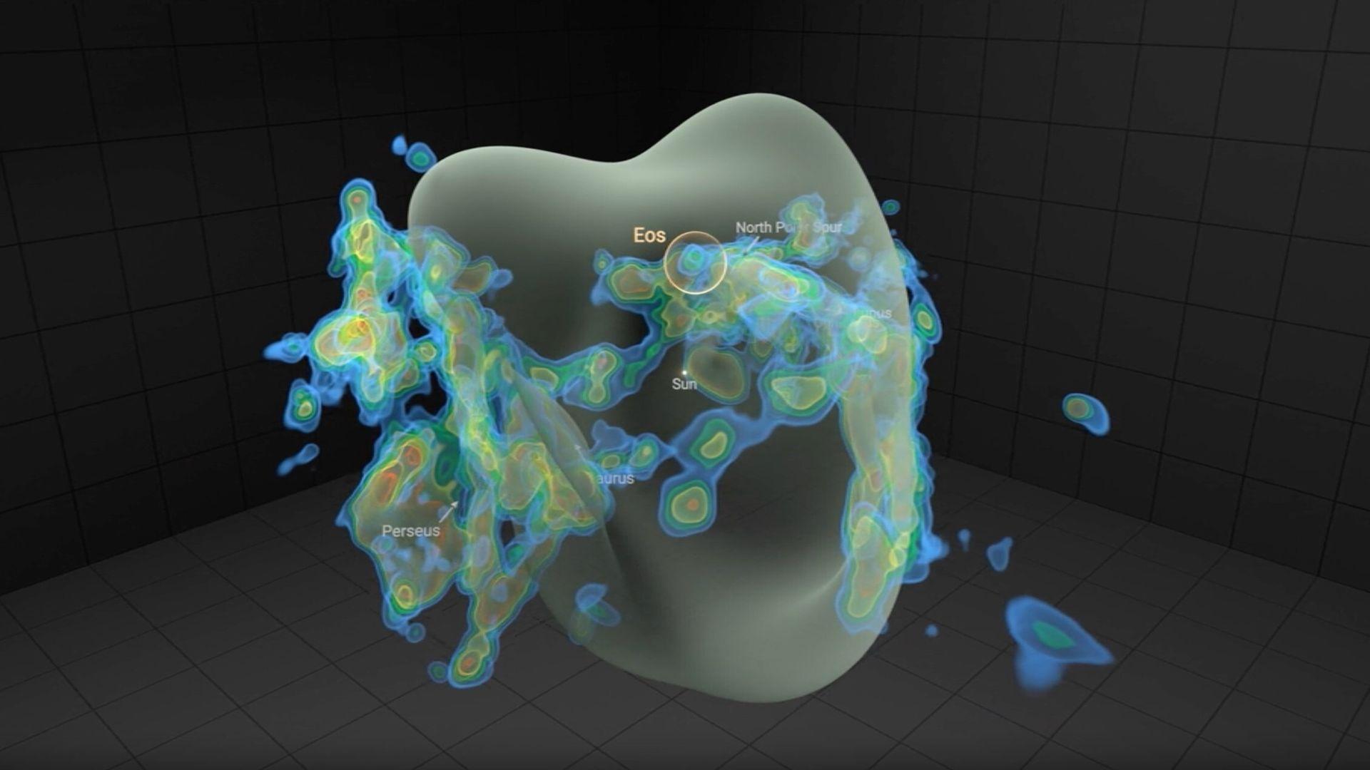A digital image showing multicolored shapes