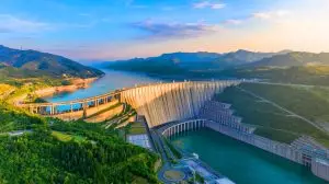 Illustration of the impact of massive infrastructures like the Three Gorges Dam on Earth's rotation. Image generated by AI.