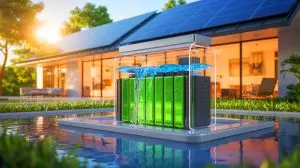 Illustration of a revolutionary water-based flow battery for efficient energy storage. Image generated by AI.