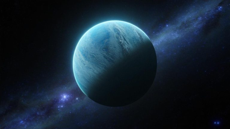 Illustration of the hypothetical Planet Nine lurking beyond Neptune (AI-generated, unrealistic). Credit: Ideogram.