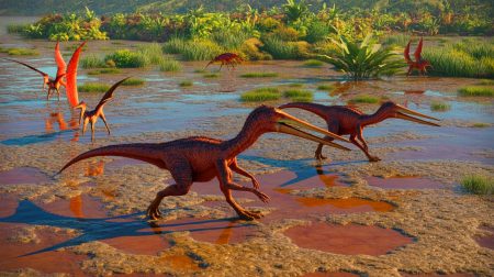“Prehistoric Creatures Walked Among Us”: Astonishing Discovery of Ancient Tracks Proves Flying Reptiles Ruled Both Sky and Land in Dinosaur Era Illustration of ancient pterosaurs walking across a prehistoric mudflat (AI-generated, non-realistic illustration). Credit: Ideogram.