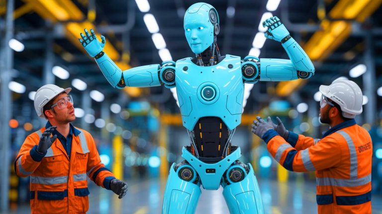 Illustration of a humanoid robot malfunctioning at a Chinese factory (AI-generated, unrealistic). Credit: Ideogram.