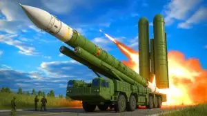 Illustration of an RS-24 Yars intercontinental ballistic missile launch "training." Image generated by AI.