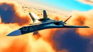 Illustration of the Russian PAK DA stealth bomber concept. Image generated by AI.