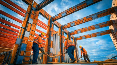 Illustration of steel-like wood infused with iron to replace concrete (AI-generated, non-realistic illustration). Credit: Ideogram.