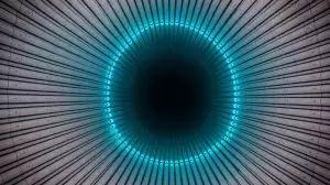Illustration of the Super-Kamiokande neutrino detector deep beneath Mount Ikeno. Image generated by AI.