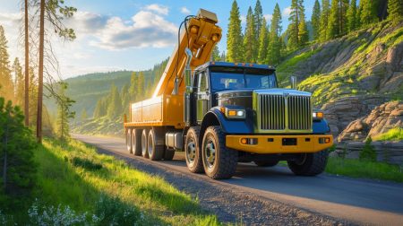 Illustration of a massive vibroseis truck conducting a seismic survey in Yellowstone National Park (AI-generated, unrealistic). Credit: Ideogram.