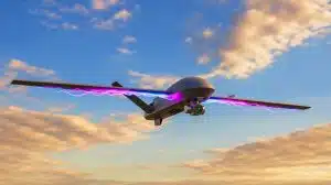 Illustration of a Chinese CH-5 drone utilizing plasma excitation technology for enhanced efficiency. Image generated by AI.