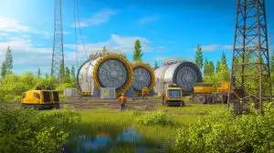 Illustration of small modular reactors planned for installation in the Chernobyl exclusion zone. Image generated by AI.