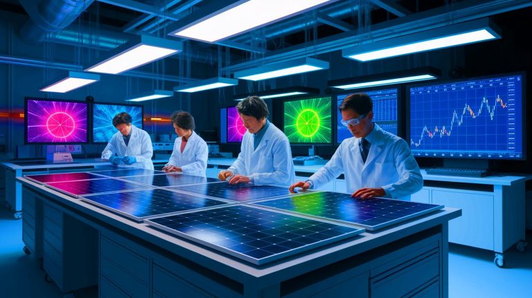 Illustration of groundbreaking Japanese organic solar cells achieving record efficiency (AI-generated, non-realistic illustration). Credit: Ideogram.