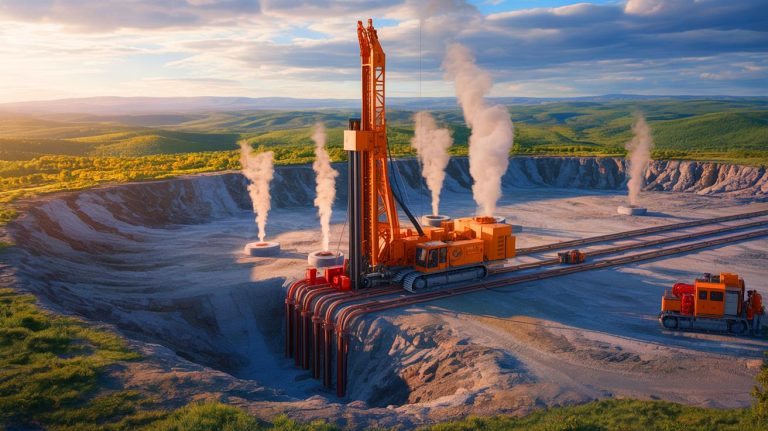 Illustration of ultra-deep geothermal drilling technology tapping into Earth's heat reserves (AI-generated, unrealistic). Credit: Ideogram.