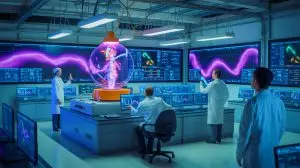 Illustration of the new simulation method enhancing fusion research and computer chip manufacturing. Image generated by AI.