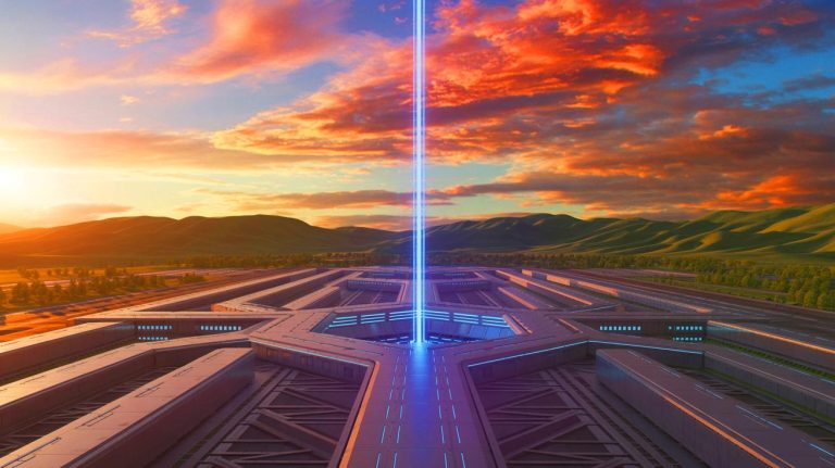 Illustration of China's enormous laser fusion complex in Mianyang, highlighting its potential impact on energy and nuclear capabilities (AI-generated, unrealistic). Credit: Ideogram.
