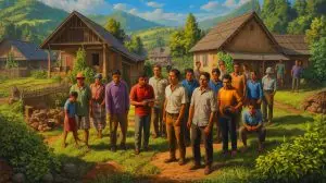 Illustration of the challenges in accurately estimating global population figures, highlighting undercounting in rural areas. Image generated by AI.
