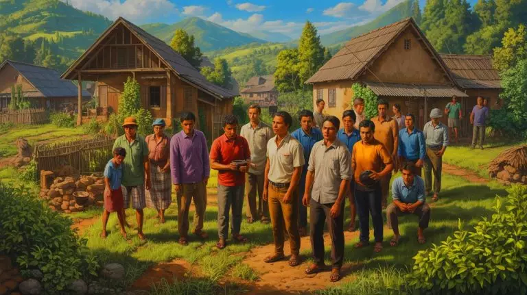 Illustration of the challenges in accurately estimating global population figures, highlighting undercounting in rural areas. Image generated by AI.