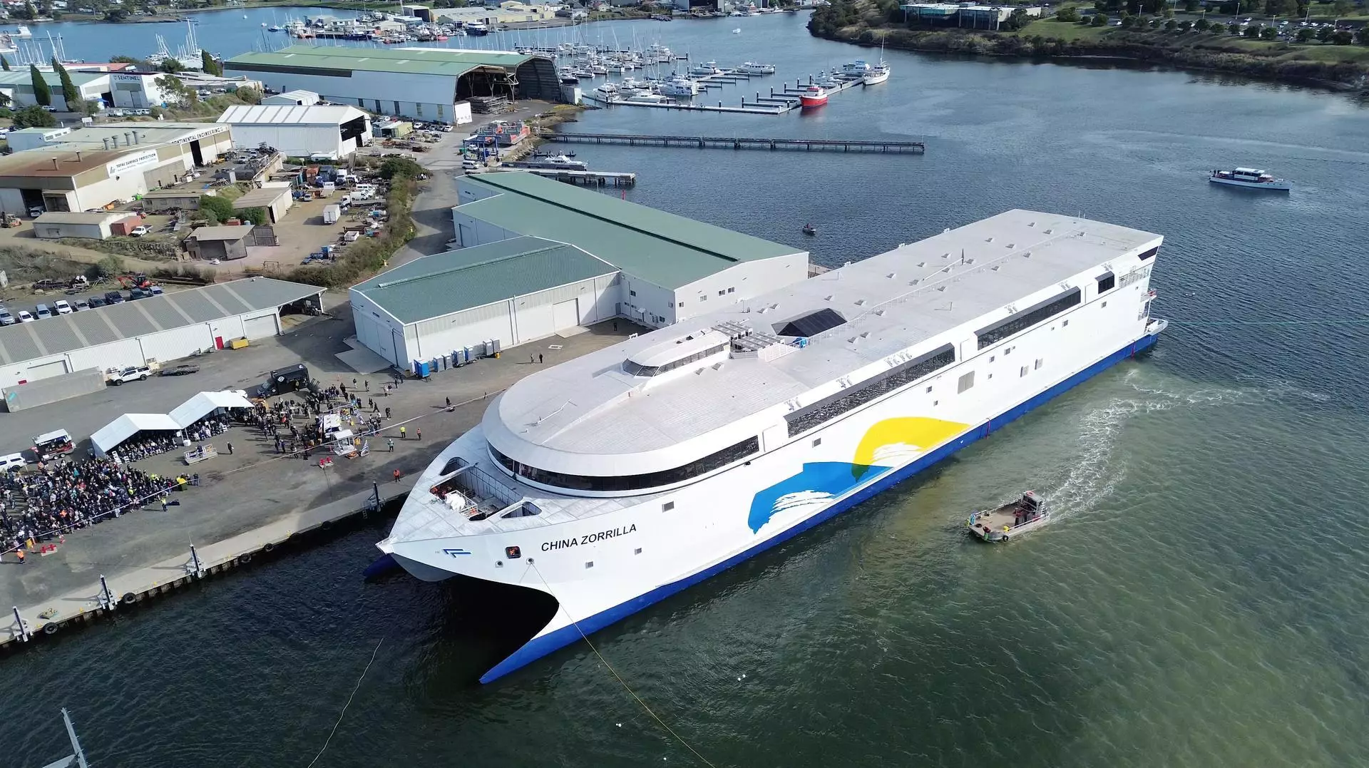 The exterior of the China Zorrilla is finished and the ship has set sail, but its massive battery array still needs installation and energy system integration