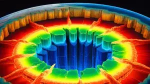 Illustration of a vast reservoir of water hidden beneath the Earth's mantle. Image generated by AI.