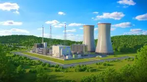 Illustration of Linglong-1 small modular reactor powering 526,000 homes in China. Image generated by AI.
