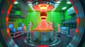 Illustration of China's breakthrough in Yttrium-90 production at a commercial nuclear reactor. Image generated by AI.