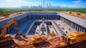 Illustration of China's massive underground military command center near Beijing. Image generated by AI.