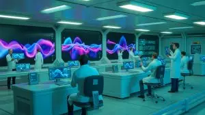 Illustration of the intricate dynamics of plasma turbulence in fusion technology. Image generated by AI.