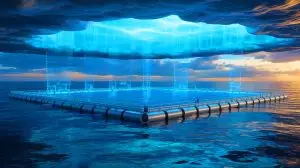 Illustration of Europe harnessing the ocean’s thermal energy for sustainable development. Image generated by AI.