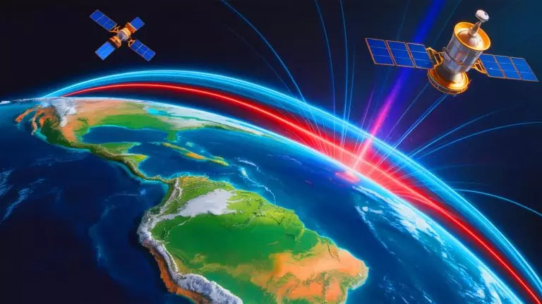 Illustration of the expanding South Atlantic Anomaly and its impact on Earth's magnetic field. Image generated by AI.