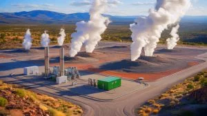 Illustration of Meta's partnership with XGS Energy to develop a 150-megawatt geothermal power plant. Image generated by AI.