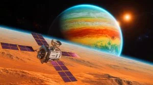 Illustration of NASA's Gravity Imaging Radio Observer mapping an exoplanet's interior. Image generated by AI.