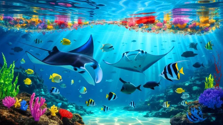 “Scientists Issue Red Alert”: Disturbing Discovery in Remote Indian Ocean Reveals Hidden Crisis Spanning the Entire Marine Ecosystem Illustration of microplastics polluting the Chagos Marine Protected Area. Image generated by AI.