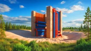 Illustration of the world's first industrial-scale sand battery in Finland. Image generated by AI.