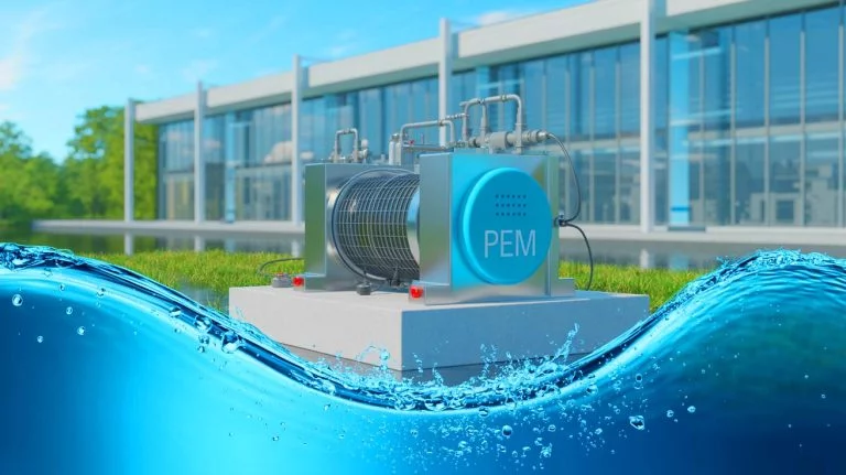 “Dirty Water, Clean Power”: New Tech Breakthrough Lets Electrolyzers Produce Hydrogen Without Needing Pure Water Sources Illustration of a PEM electrolyzer using impure water to produce clean hydrogen. Image generated by AI.