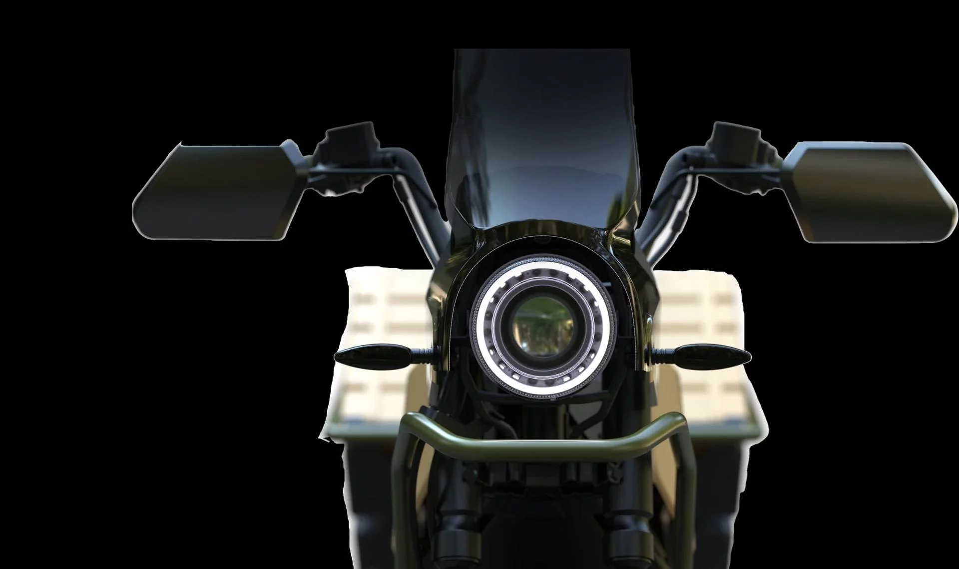 This adventure motorcycle is equipped with LED lights and several USB ports to charge your gadgets.