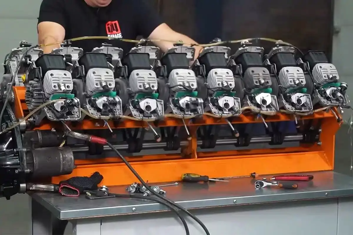 Engine testing before integration into the Lada.